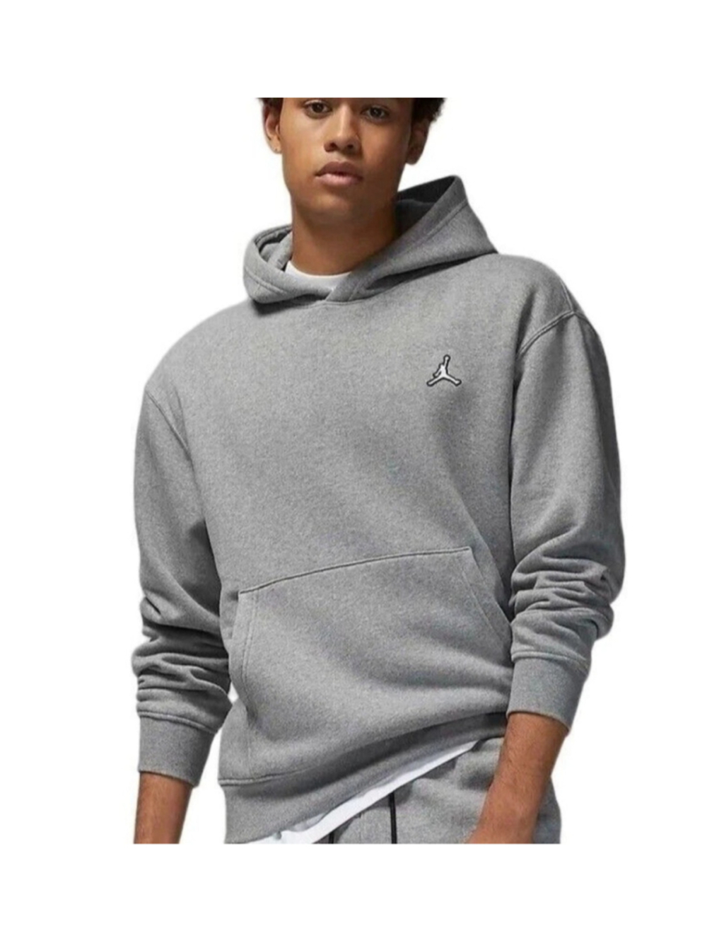 2022 Jordan Brooklyn Fleece Men's Small Pullover Hoodie Gray DQ7466-091